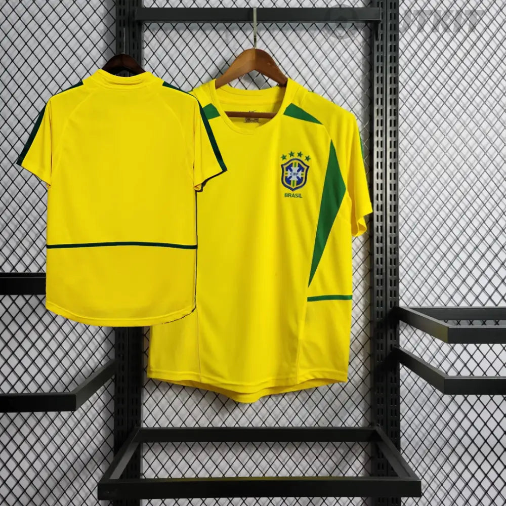 2002 Brazil Home Retro Shirt Clothing