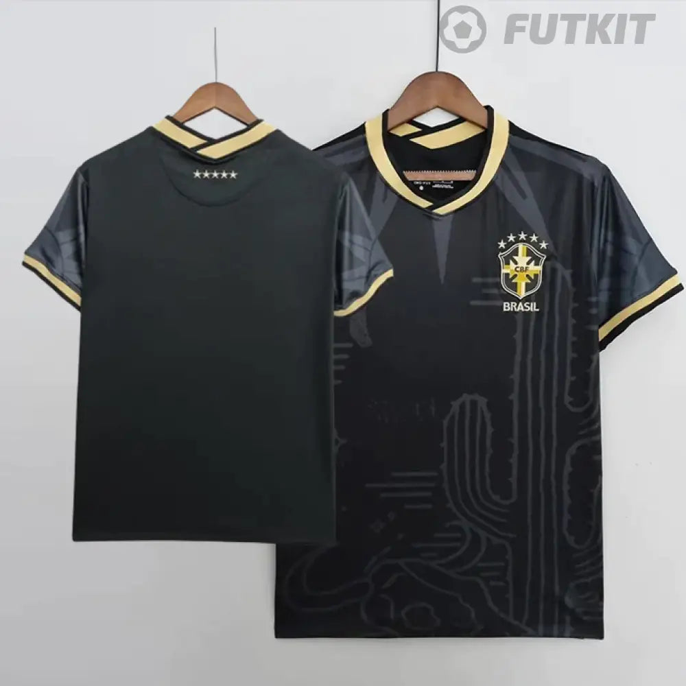 2022 Brazil Black Gold Special Edition Shirt Clothing