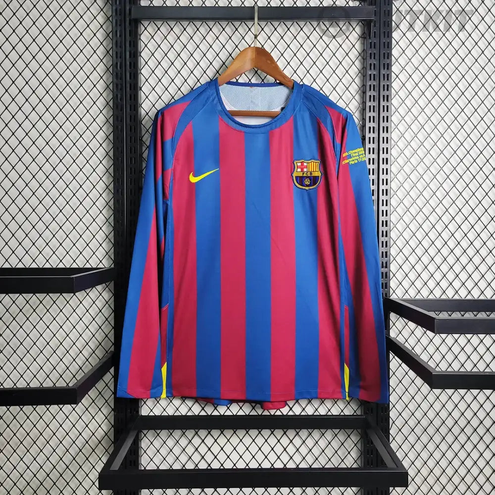 Retro 2005/06 Fc Barcelona Home Shirt Long Sleeve Clothing