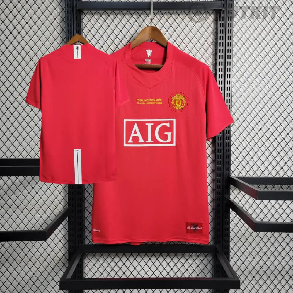 Retro 2007/08 Manchester United Home Shirt Clothing