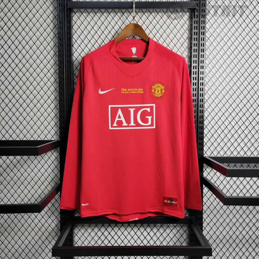 Retro Man Utd 2007/08 Hemmatröja Långärmad